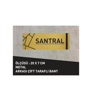 SANTRAL YAZILI 20 X 7 CM YENİ DESENLİ GOLD METAL LEVHA