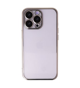 Iphone 13 Kılıf Lensli Silikon - Gold