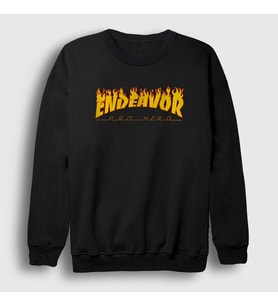Presmono Unisex Siyah Endeavor Anime Boku No Hero Academia Sweatshirt 234481tt
