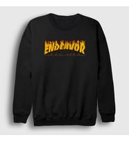 Presmono Unisex Siyah Endeavor Anime Boku No Hero Academia Sweatshirt 234481tt