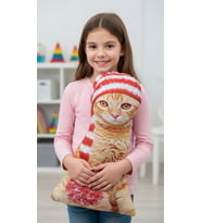 Canlı 3D Lüks Kedi Dekoratif Yastık Sarman