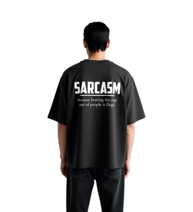 Erkek Oversize Tişört Sarkastik Mizah Baskılı Rahat Kesim Kısa Kol Yuvarlak Yaka Günlük Modern Şık