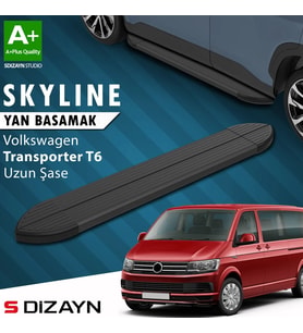 S-Dizayn VW Transporter T6 Uzun Şase Skyline Siyah Yan Basamak 253 Cm 2015-2019 A+ Kalite