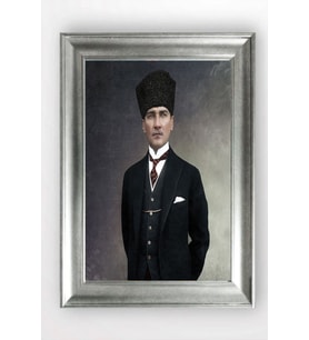 Gümüş Çerçeveli Atatürk Tablo cv970
