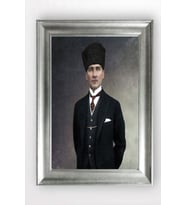 Gümüş Çerçeveli Atatürk Tablo cv970