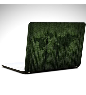 Matrix Dünya Haritası Laptop Sticker 13 İnch (34X24CM)