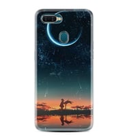 Oppo A5S A15 A16 A54 A55 A73 A74 Kılıf Desemli Silikon Ay ve Kız 1720