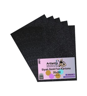 Siyah Simli Karton 35x50 5 Adet Artlantis Simli Karton Siyah 5 Adet 35*50