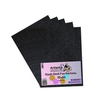 Siyah Simli Karton 35x50 5 Adet Artlantis Simli Karton Siyah 5 Adet 35*50