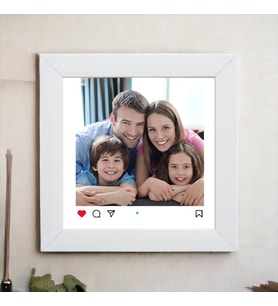 Kişiye Özel Fotoğraflı İnstagram Tasarımlı Beyaz Kare Fotoğraf Anı Çerçevesi