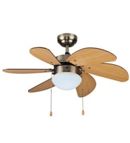 Kaşkar-Taflan L36009/2 Antik Aydınlatmalı Tavan Vantilatörü (Kahverengi Açık)