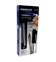 Pensan Siyah Tükenmez Kalem Triball 1.0 MM Bilye Uç Siyah 12 Lİ (1 Paket 12 Adet)
