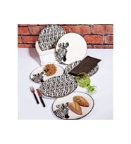 Siyah Zebra Servis Sunum Tabağı 26 cm