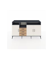 Kronos Konsol 5 Raflı 3 Çekmeceli 3 Kapaklı 176x59x99 Antrasit-Aytaşı/Çam