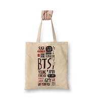 Bts Jungkook Bez Çanta Uzun Saplı Alışveriş Çantası Plaj Çantası (Beyaz)