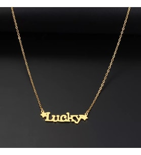 Altın Kaplama Lucky Gümüş Kolye