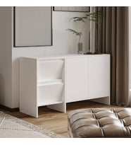 Laris 130 cm Modern Konsol – 4 Kapaklı, Yüksek Ayaklı, Minimalist Tasarım (Beyaz)
