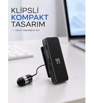 Dijital Ekranlı Bluetooth Kulaklık Tek Kulaklıklı Klipsli Kompakt Tasarım