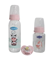 Baby Time Pembe 3'lü Cam Biberon Set