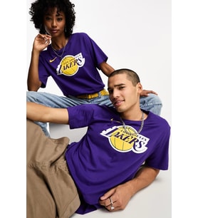 Nike Basketball NBA LA Lakers Unisex Team Logo Graphic T-shirt Unisex Pamuklu Tişört Mor