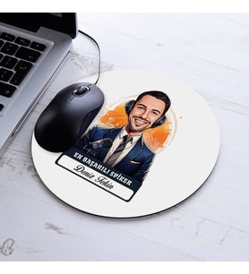 Kişiye Özel Hediye Karikatürlü En İyi Erkek Spiker Mousepad