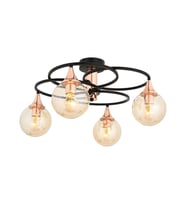 AVONNI AR-1661-4BSY Siyah Boyalı Modern Avize E27 Metal Cam 60cm