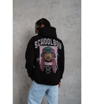 Erkek SCHOOL BOY Baskılı Kapüşonlu Sweat - Siyah