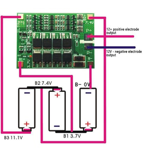 Lexroo 3S 40A BMS 12.6V 18650 Lityum Pil Şarj Koruma Modülü