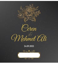 Nikah Nişan Düğün Davetiyesi Kare İkiz İp Bağlamalı 5026