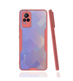 Vivo V21e Kılıf Platin Silikon - Pembe