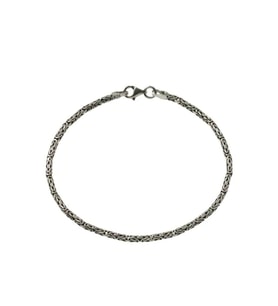 Erkek Gümüş Yuvarlak Kral Zincir Bileklik 2 mm 6 gr