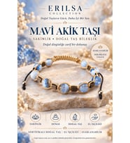 Sertifikalı Mavi Akik Sakinlik Huzur Denge Makrome Ayarlanabilir Doğal Taş Bileklik