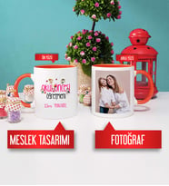 Okul Öncesi Öğretmeni Kupa Bardak Turuncu Fotoğraflı