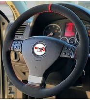 Toyota Corolla Uyumlu  2013 2018 Kırmızı Yüzüklü Alkantra Direksiyon Kılıf