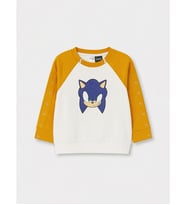 LCW Limitless Beyaz Kolay Giyilebilir Sonic Baskılı Erkek Çocuk Sweatshirt