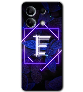Xiaomi Redmi Note 13 Pro 5G Kılıf HD Desen Baskılı Kılıf - Dark Neon Yaprak E Harfi