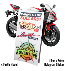 rahmetlide sollardı hologram sticker set motosiklet kelebek cam bisiklet atv scooter araba uyumlu