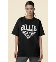 Billie Eilish Baskılı Kalp Temalı Unisex Oversize Şarkıcı Tişört