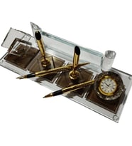 Kristal Masaüstü Kalemli isimlk Ofis Makam Hediyesi M212 BRONZ GOLD ALTIN