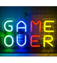 GAME OVER Tasarımlı Neon Led