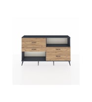 Arges Konsol Tek Raflı 4 Çekmeceli  176x30x99 Antrasit-Antrasit/Çam