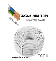 Armağan 3x2.5mm TTR Kablo Beyaz 100m Bakır