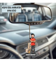 Kişiye Özel Karikatür Erkek Ayna Süsü – Araç İçi Esprili Hediyelik