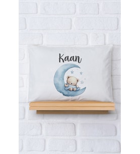 Pia Baby Premium %100 Pamuk İsme Özel Erkek Bebek Yastık Kılıfı 35*45 cm 5071-12