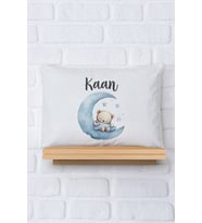 Pia Baby Premium %100 Pamuk İsme Özel Erkek Bebek Yastık Kılıfı 35*45 cm 5071-12