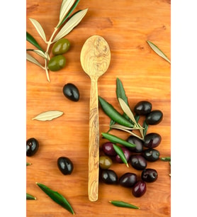 Zeytin Ağacı Kaşık 22 Cm  El Yapımı Ahşap Kaşık Doğal Ağaç