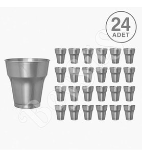 Parti Plastik Bardak 24lü Gümüş