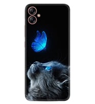 Samsung Galaxy A04E Kılıf Resimli Desenli Silikon Platinium Series Butterfly Cat 1891