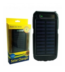 Güneş Enerjili Işıklı Solar Taşınabilir Usb Girişli Şarj Cihazı Powerbank 15000 Mah
