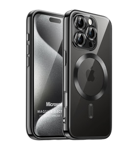 Microsonic Apple iPhone 16 Pro Max Kılıf MagSafe Luxury Electroplate Siyah (Siyah)